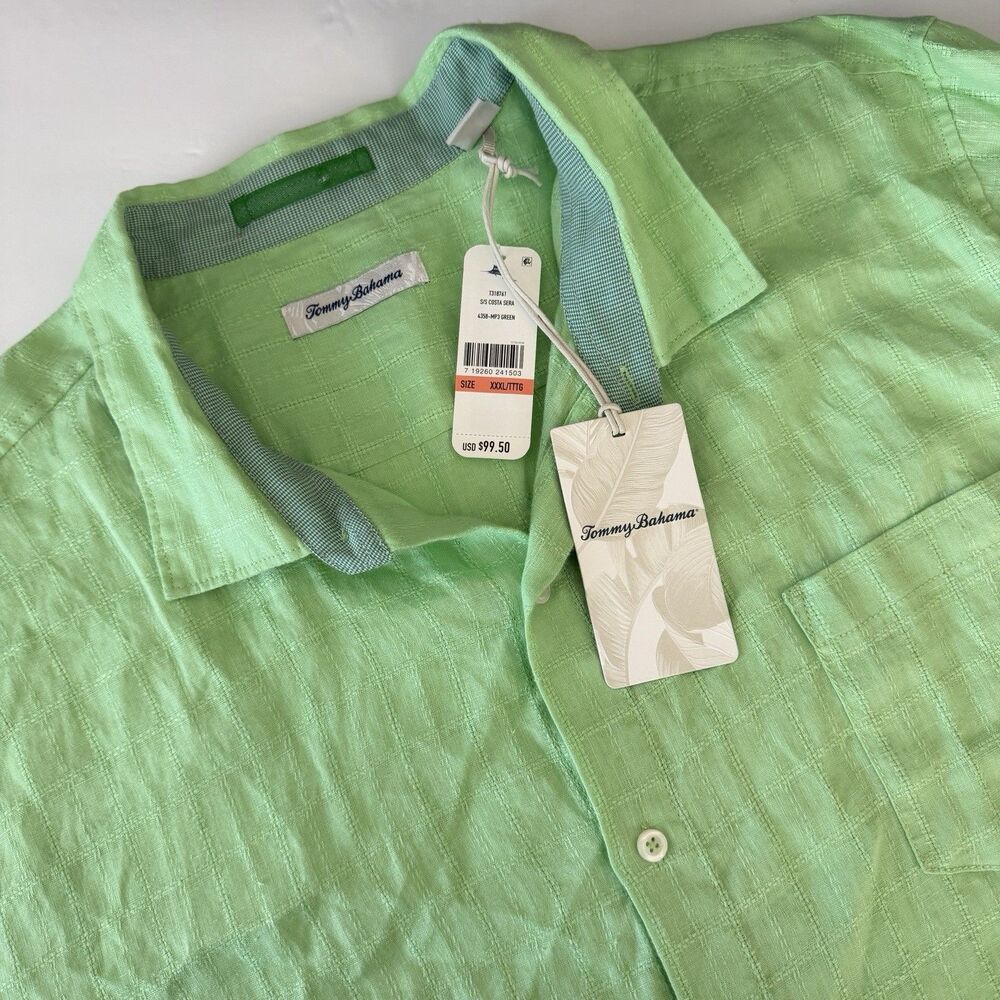 NEW Tommy Bahama Mens Short Sleeve Costa Sera Camp Shirt size 3XL 100% Linen